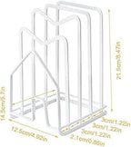 SUNFICON 2 Pack White Cutting Board Holder Rack Pot Pan Lids Holder Chopping - Image 6