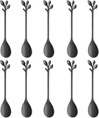 AnSaw Elegant Black Leaf Coffee Spoons by AnSaw