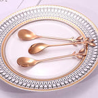 AnSaw Elegant Rose Gold Leaf Coffee Spoons - Image 4