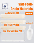 Brigii Ice Cube Tray with Lid&Bin, Ice Cube Mold with 56 Cubes, Stackable Ice - Image 4