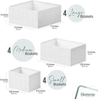 Drawer Organizer Clothes Set of 12 White-Grey - Image 2