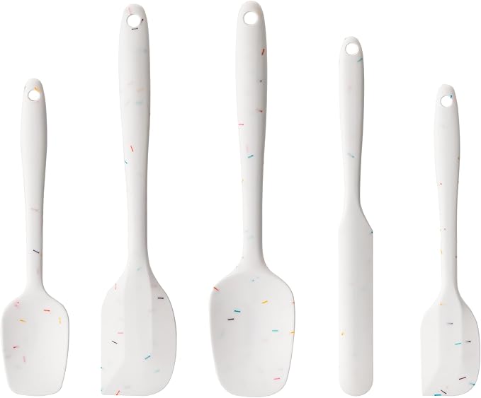 Silicone Spatula Set, 5 Piece Food Grade Rubber Spatulas by Hoewina