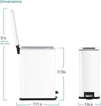Home Zone Living 8 Gallon Slim Kitchen Trash Can - Image 7