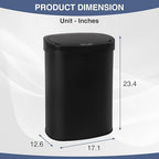 PayLessHere | 13 Gallon Stainless Steel Trash Can | Black | Automatic Touchless - Image 7