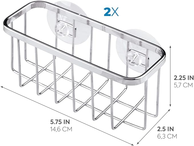 iDesign Gia Stainless Steel Dish Sponge Holder Basket - Image 3