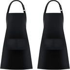 Jubatus 2 Pack Bib Aprons with 2 Pockets Cooking Chef Kitchen Apron by Jubatus