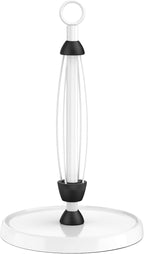 White Paper Towel Holder Countertop, One-Handed Tear, Stainless Steel, Weighted by HZE
