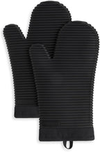 KITCHENAID Ribbed Soft Silicone Oven Mitt 2-Pack Set, Matte Black by KitchenAid