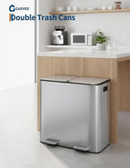 Garvee Double Trash Can, 2 x 10.6 gal Garbage Can - Image 6