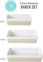MARTHA STEWART 3-Piece Oven to Table Stoneware Bakeware Set – Baking Dish & - Image 3