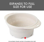 Dexas 10" Collapsible Silicone Colander in Cream, Kitchen Strainer - Image 5