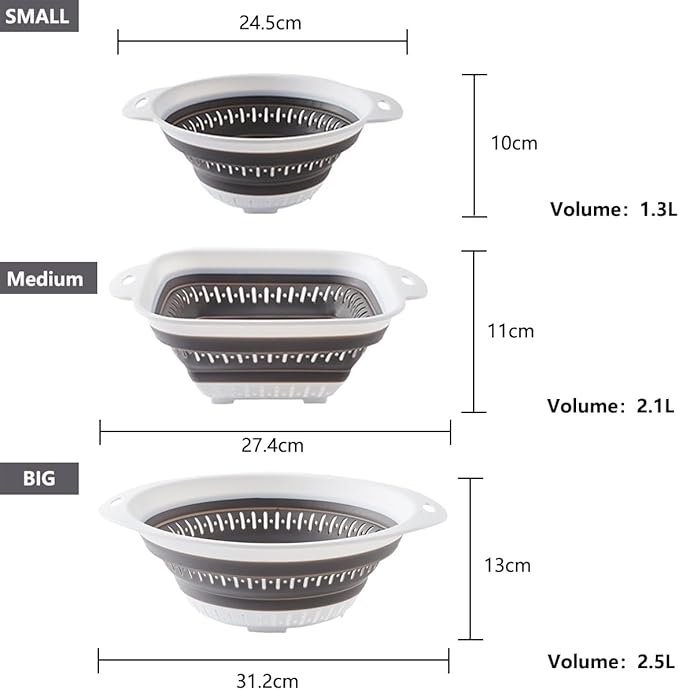 Collapsible Colander and Strainer, Silicone Strainer Colanders & Food Strainers - Image 4
