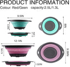 Collapsible Colander Set, Square Round Triangles Silicone Kitchen Strainer - Image 2