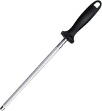 Knife Sharpener Rod, 13 Inch Carbon Steel Honing Steel by FANERFUN