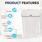 SIMPLI-MAGIC 79502 13 Gallon Touchless Sensor Trash Can, Rectangle Garbage Bin - Image 6