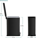 Home Zone Living 8 Gallon Slim Kitchen Trash Can - Image 2