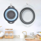 Collapsible Colander Set, Square Round Triangles Silicone Kitchen Strainer - Image 6