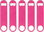 5 Pcs Pink Stainless Steel Heavy Duty Flat Bottle Openers, 7 Inch Solid Beer by Unknown