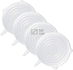 LELE LIFE 4 Pack Same Size Silicone Stretch Lids, Thicker Reusable Sturdy by LELE+LIFE