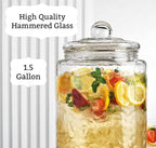2 PACK 1.5 Gallon Drink dispenser, Classic Hammered Glass Beverage Dispenser - Image 6