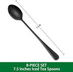 7.5 Inches Black Coffee Stirring Spoons Set, Long Handle Mixing Spoons - Image 2