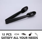 Plastic Tongs for Kitchen, Disposable Utensils Set, 12 Pieces, 9 Inch Heavy - Image 4