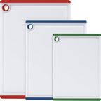 Kikcoin Plastic Cutting Boards for Kitchen, 3-Piece Large Cutting Board Set by Kikcoin