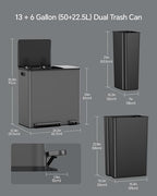 Lovewind Dual Trash and Recycling Bins - Image 2