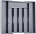 Kitchen Silverware Drawer Organizer and Storage Bamboo Wood Cooking Utensil - Image 8