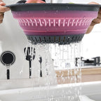 Collapsible Colander Set, Square Round Triangles Silicone Kitchen Strainer - Image 4