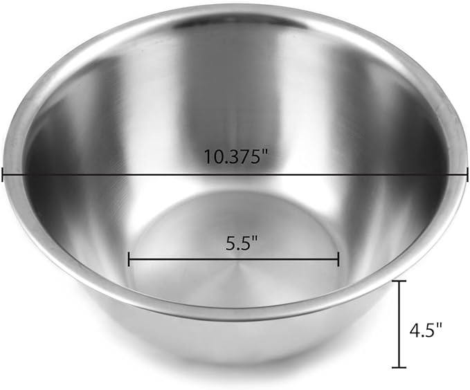Fox Run Stainless Steel Large Mixing Bowl, 10.25 x 5.25 inches, 4.25 Quart - Image 3