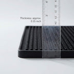 QWORK 12"x6" Black Rubber Bar Mat – 6 Pack Non-Slip Drainage Pad - Image 3
