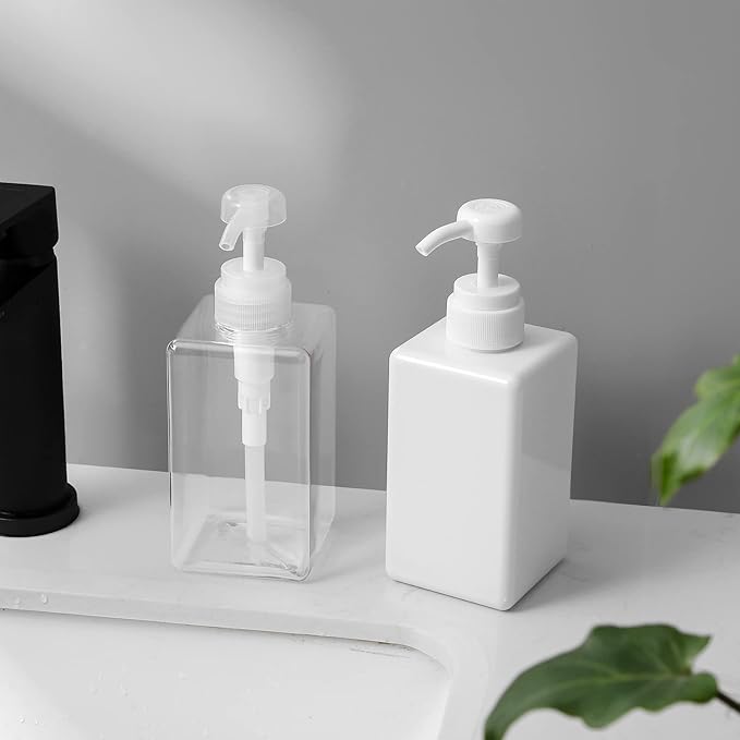 Pump Bottle, Refillable Plastic Empty Lotion Soap Dispenser Liquid Container - Image 4