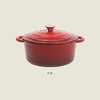 Gibson Home Addlestone 5-Quart Red Enamel Cast Iron Dutch Oven - Image 3