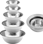 Mixing Bowl Set of 5, Stainless Steel Mixing Bowls, Nesting Whisking Bowl Set by YGFRSTO