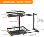 PXRACK Under Sink Organizer, Adjustable Height, 2 Tier Pull Out Under Cabinet - Image 7