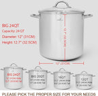 HOMICHEF LARGE STOCK POT 24 Quart - Image 4