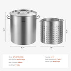 VEVOR Stainless Steel Stockpot, 64 Quart Large Cooking Pots, Cookware Sauce Pot - Image 7