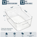 12 PACK Multi-Use Clear Plastic Storage Bins - Image 3
