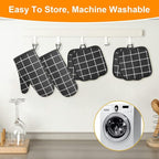 AUAUY Oven Mitts and Pot Holders 6PCS Set, 392°F Heat Resistant Cooking Gloves - Image 8