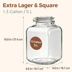 ComSaf 5L Square Glass Jars - Image 2