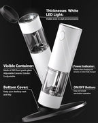 TOMEEM Upgraded Larger Capacity Electric Salt and Pepper Grinder Set - Image 7