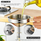 Stainless Steel Funnel, Walfos 3 Pack Kitchen Funnel - Image 3