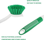 Dish Brush with Handle, 2 Pack Scrub Brushes with Built-in Scraper - Image 4