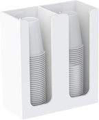 Richboom Acrylic Coffee Cup and Lid Storage Organizer Holder, 2 Compartments - Image 2