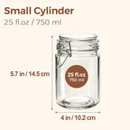 ComSaf 6-Pack 25oz Straight Sided Glass Jars - Image 2