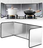 4 Sided Splatter Guard Foldable Stainless Steel Stove Splash Guard 11.8″ Height by Unknown