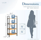DUMOS 4 Tiers Bookshelf, Classical Book Shelf, Tall Display Shelves in Living - Image 3