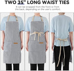 NLUS 2 Pack Kitchen Cooking Aprons, Adjustable Bib Soft Chef Apron - Image 5