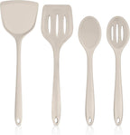 TeamFar Cooking Utensils Set of 4, Silicone Kitchen Utensils, Solid & Slotted by TeamFar